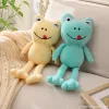 Creative frog throw pillow doll, plush toy doll, children's export wholesale doll, healing animal comfort, creative and cute frog doll set, children's fabric doll, yellow and green frog doll gift, companion toy details Picture